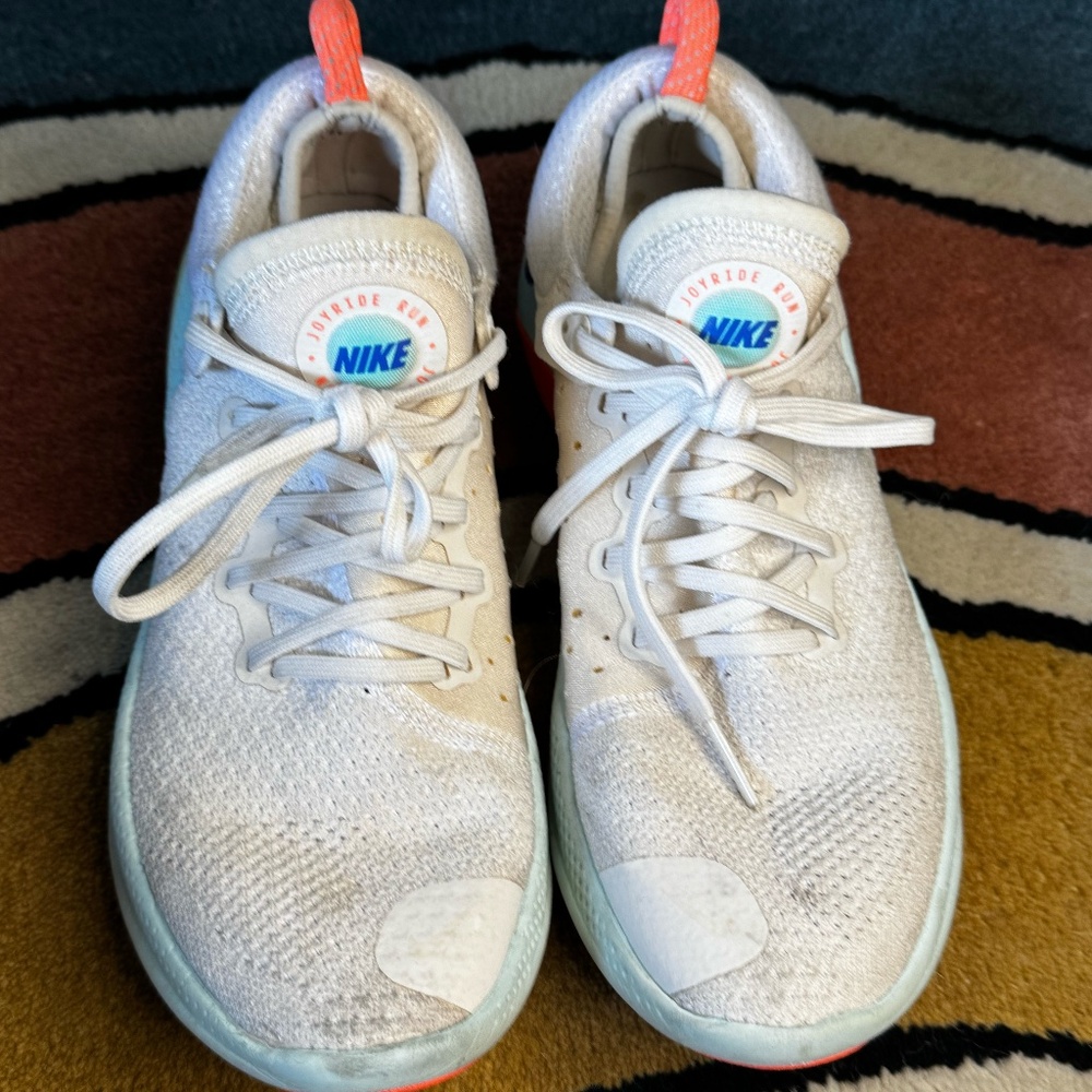 Nike Women’s Running Shoes – White/Blue/Orange – Size 6.5–7